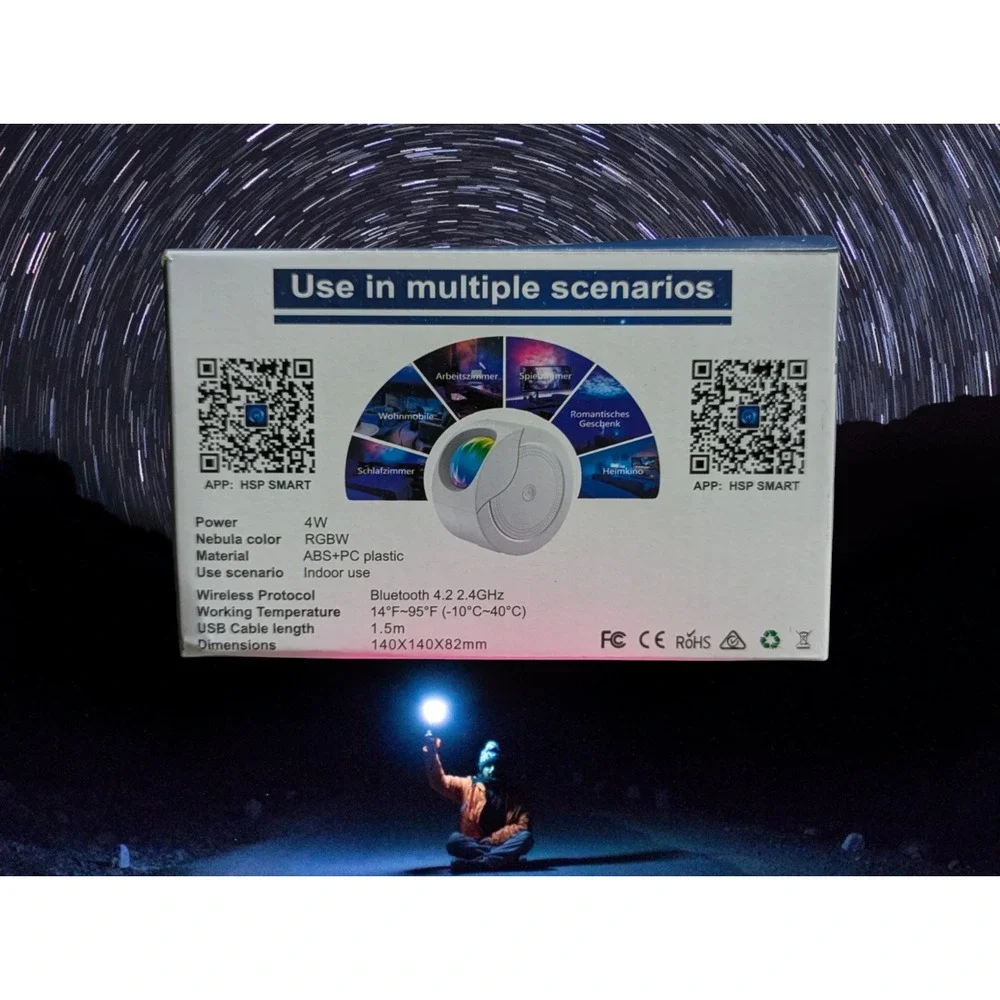Smart Star Projector, Colored Led Lights, App Controlled, Music, Multiple Scenes